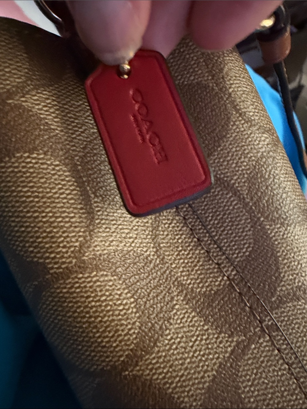 Coach mini town bucket bag in signature canvas with Coach Radial Rainbow NWOT - Picture 7 of 8